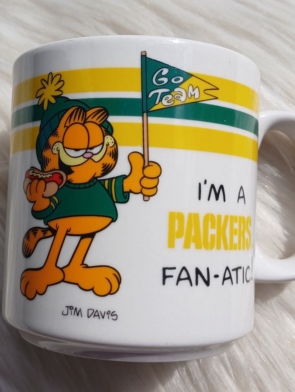 Vintage Garfield Green Bay Packers NFL Coffee Mug 1978 Football 70s 1970s Retro